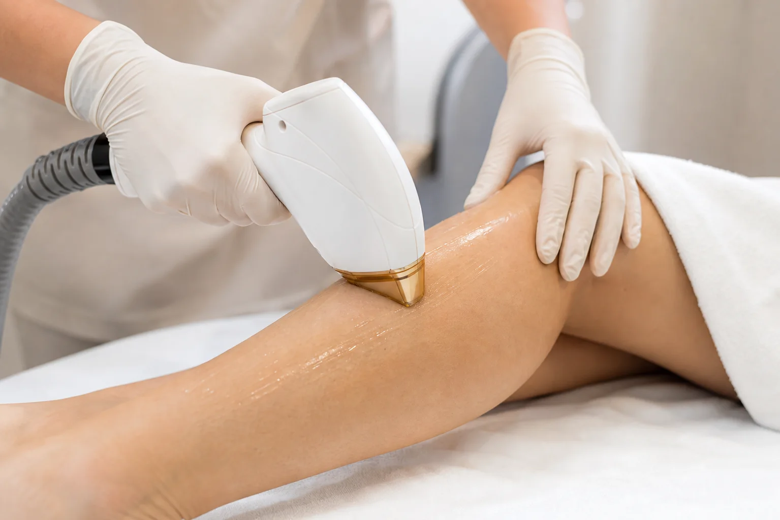 Close-up laser hair removal procedure at Lavish Skin Clinic